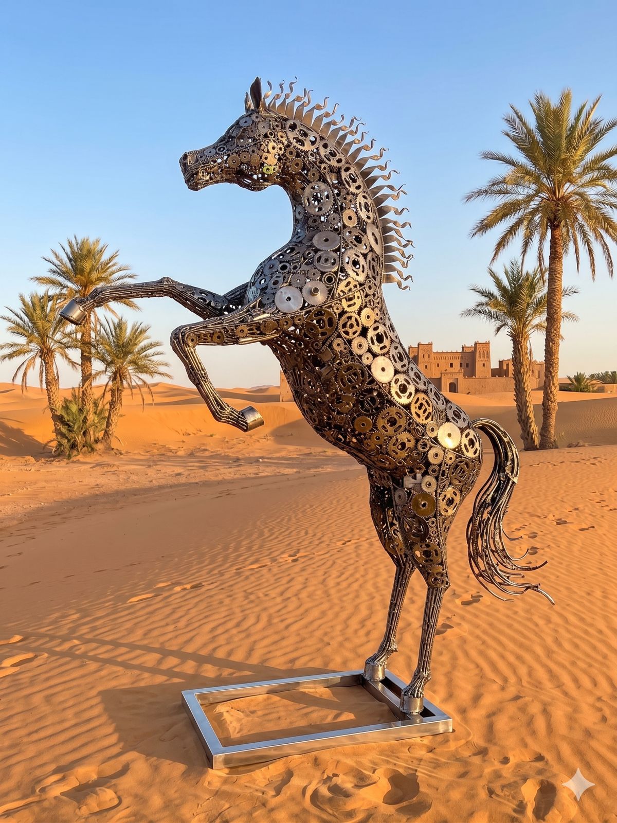 Cheval cabré du désert