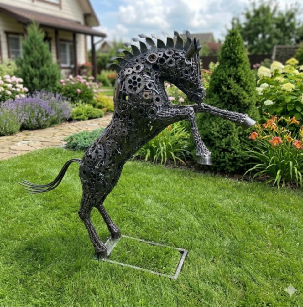 Cheval cabré de jardin